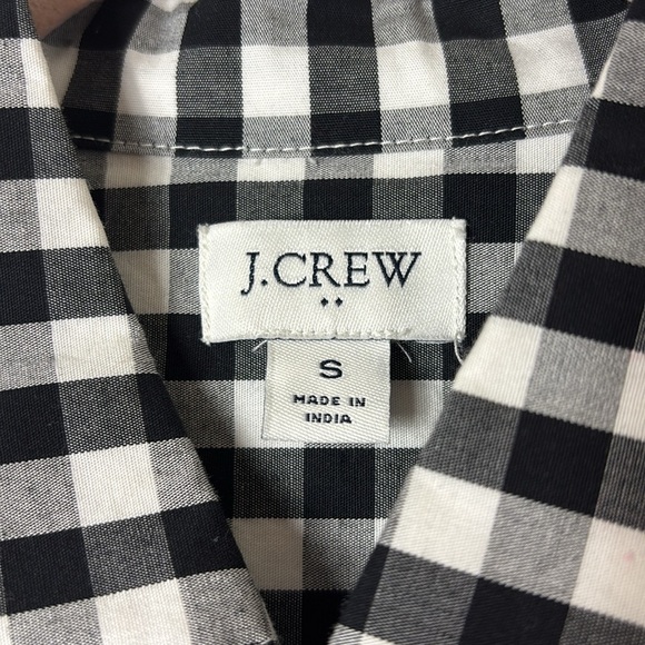 J. Crew Gingham Black White Button Down Shirt size Small - Picture 5 of 12